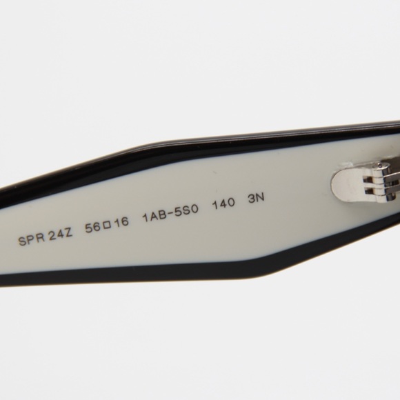 NEW PR24ZS 1AB5S0 WOMEN’S PRADA SUNGLASSES SPR 24Z BLACK WHITE PRADA PR 24ZS - Picture 12 of 13